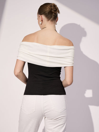 Stretchable Bow Bardot Top