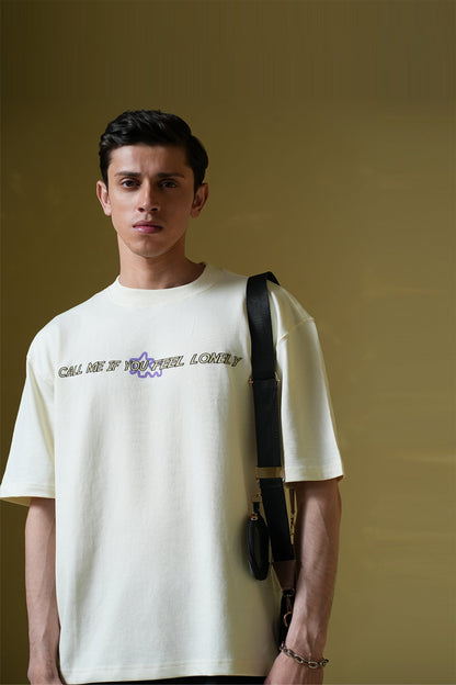 Call Me Cream Oversized T-Shirt