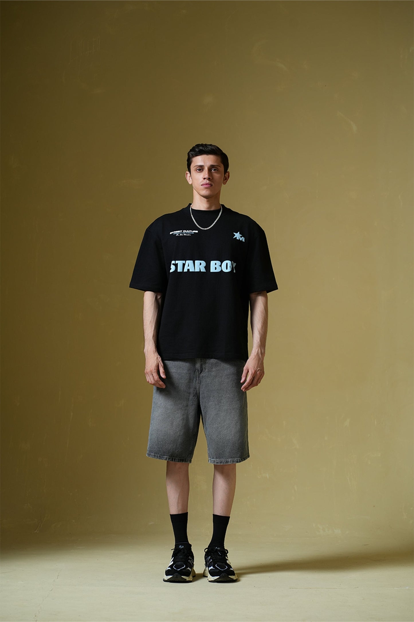 Star Boy Black Oversized T-Shirt