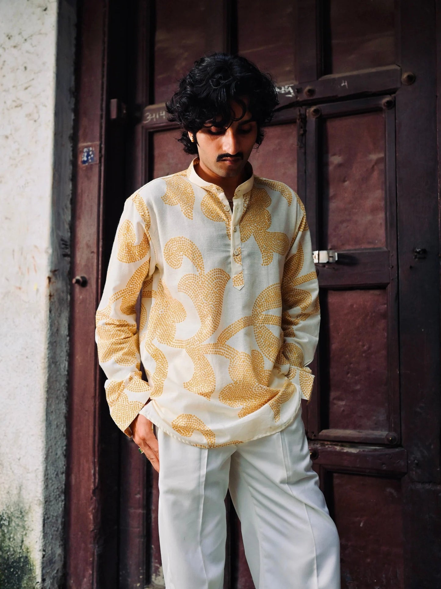 Mustard Leaf Cotton Short Kurta