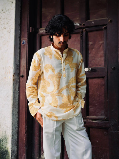 Mustard Leaf Cotton Short Kurta
