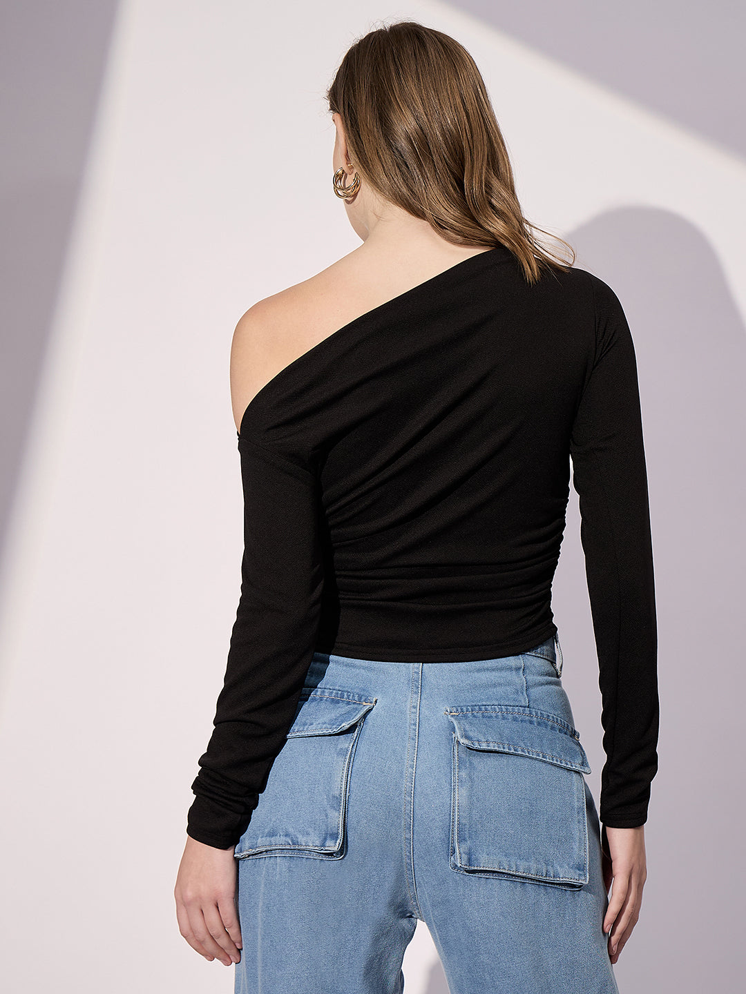 Stretchable Asymmetrical Ruched Top