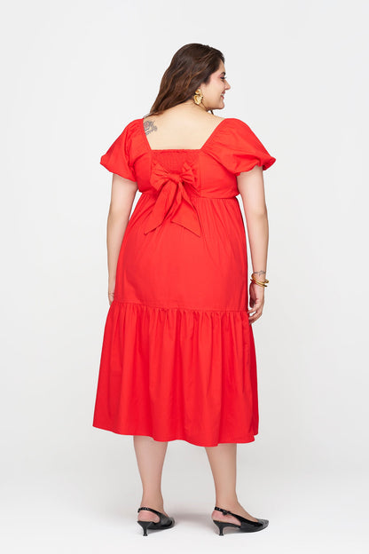 100% Cotton Puff Sleeve Maxi Dress