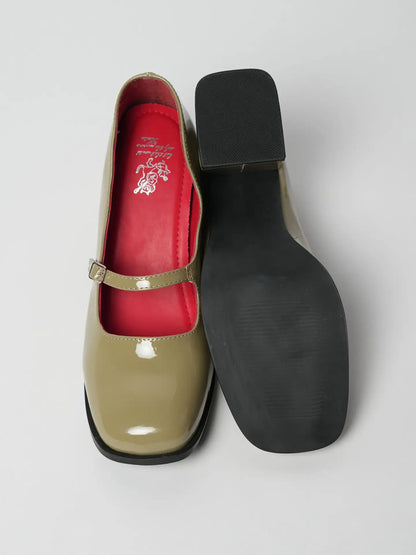 Theater Women Green Shrimpton Pisces Mary Jane Block Heels