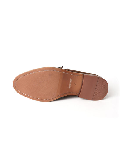 Monkstory Rustic Buckle Slip-Ons - Brown
