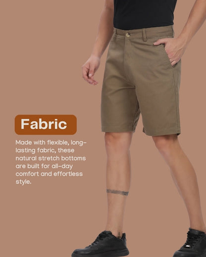 Cotton Chino Shorts | Regular Fit | Bermuda | Olive Brown