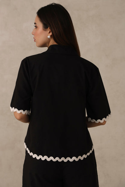 Black Ric Rac Lace Shirt