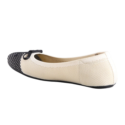 Neeman's Everyday Ballet Flats for Women | Soft Knit Upper, Cushioned Insole & Textured Toe | Stylish, Comfortable & Versatile for Work or Casual Wear