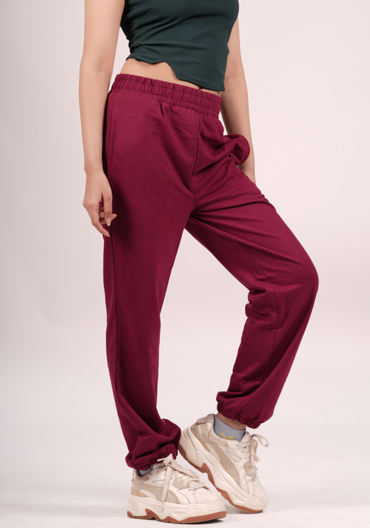 Cuddle Up Joggers in Cranberry Red