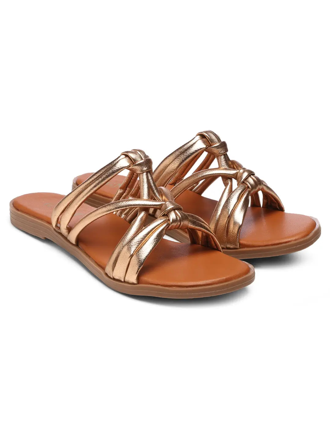 GNIST Strappy Slip on Copper Flats