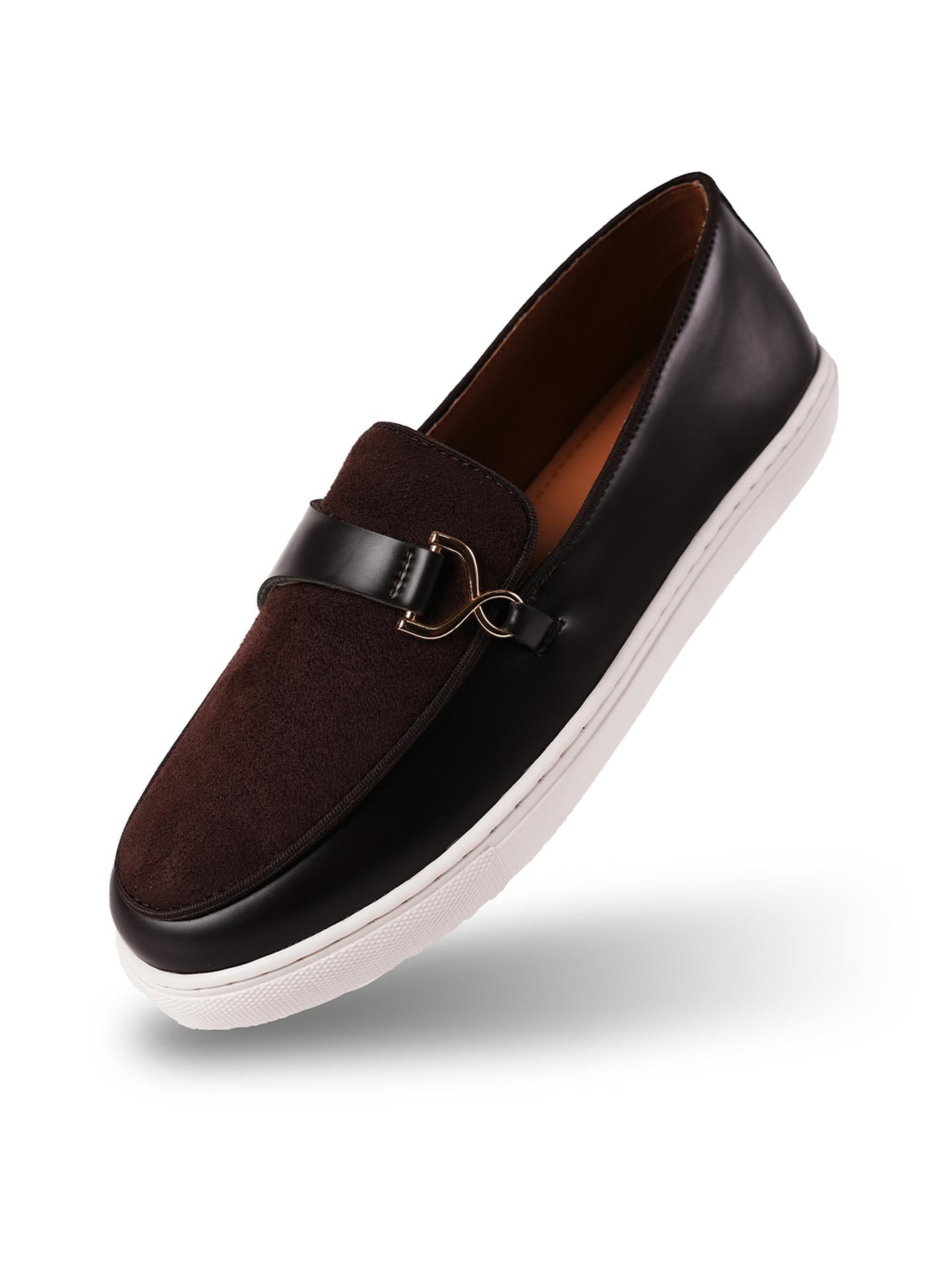 Monkstory Side Buckle Slip-On Sneakers - Brown