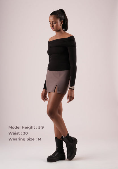 A-line mini skirt in Purple Oak