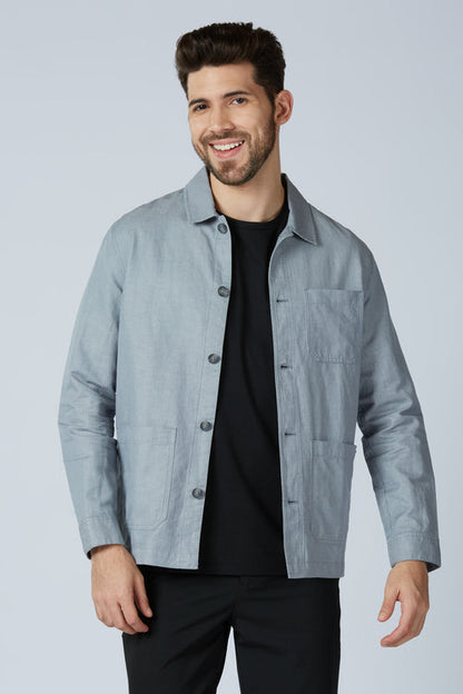 Linen Cotton Monument Grey Camp Shacket