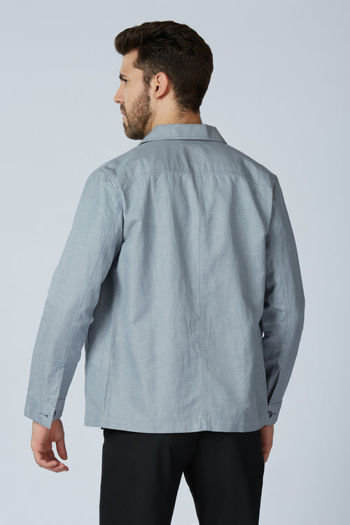 Linen Cotton Monument Grey Camp Shacket
