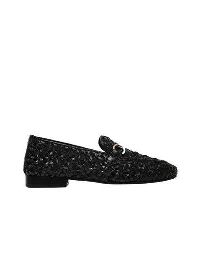 Cora Black Flat Loafers