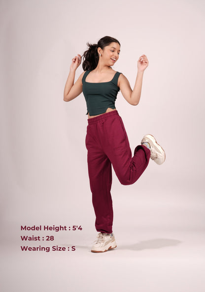 Cuddle Up Joggers in Cranberry Red