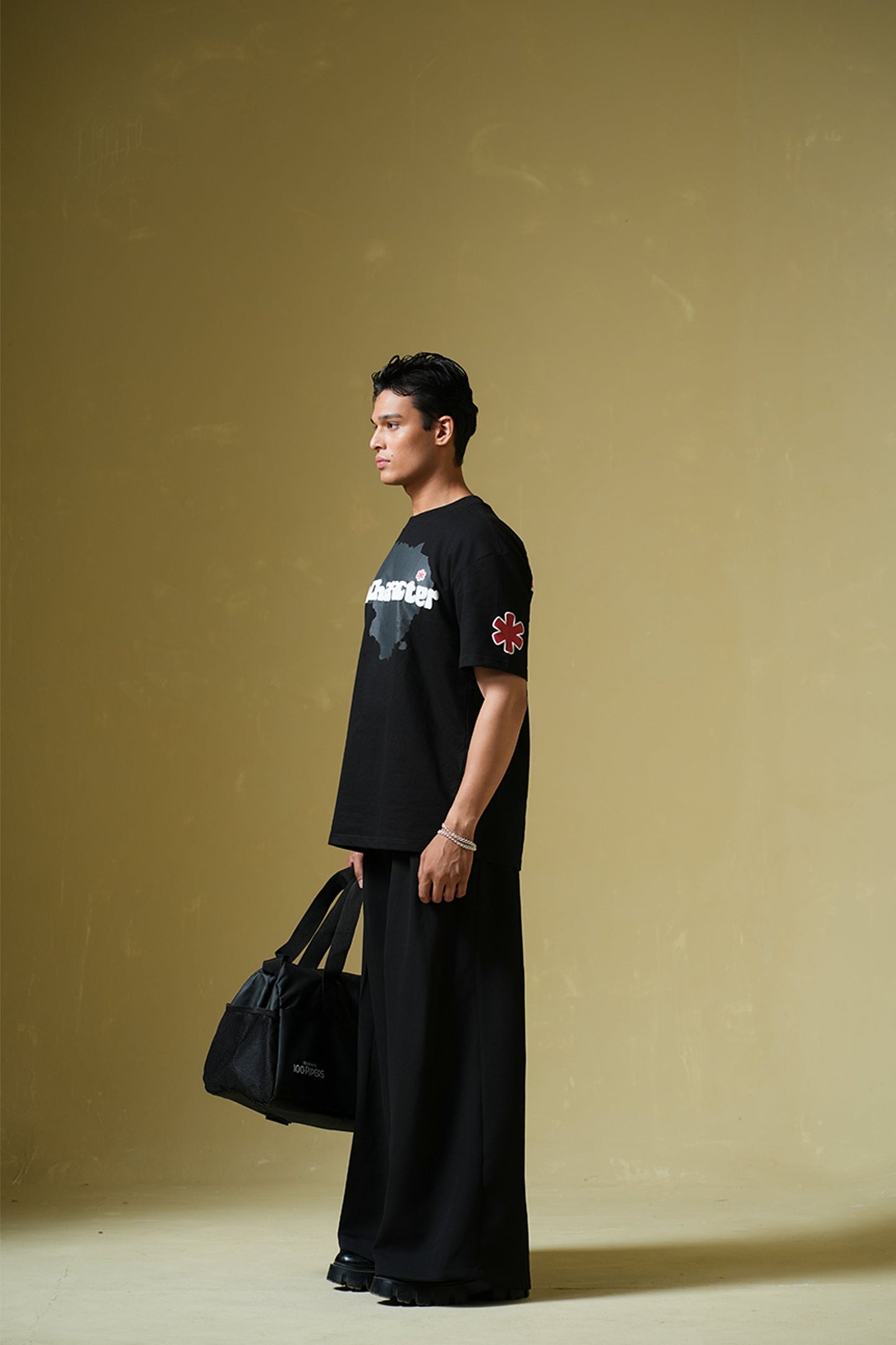 Talk Later Black Oversized T-shirt