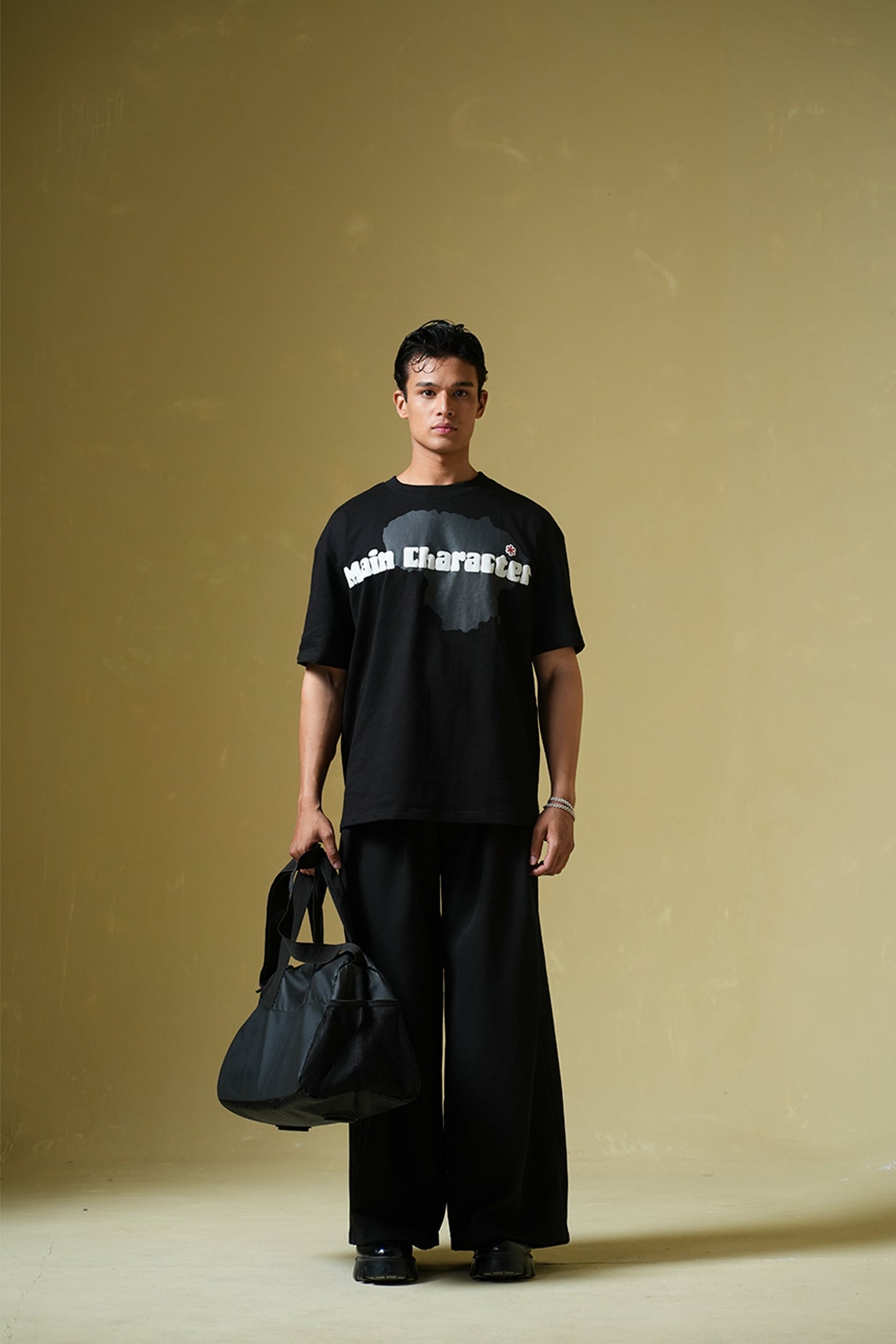 Talk Later Black Oversized T-shirt