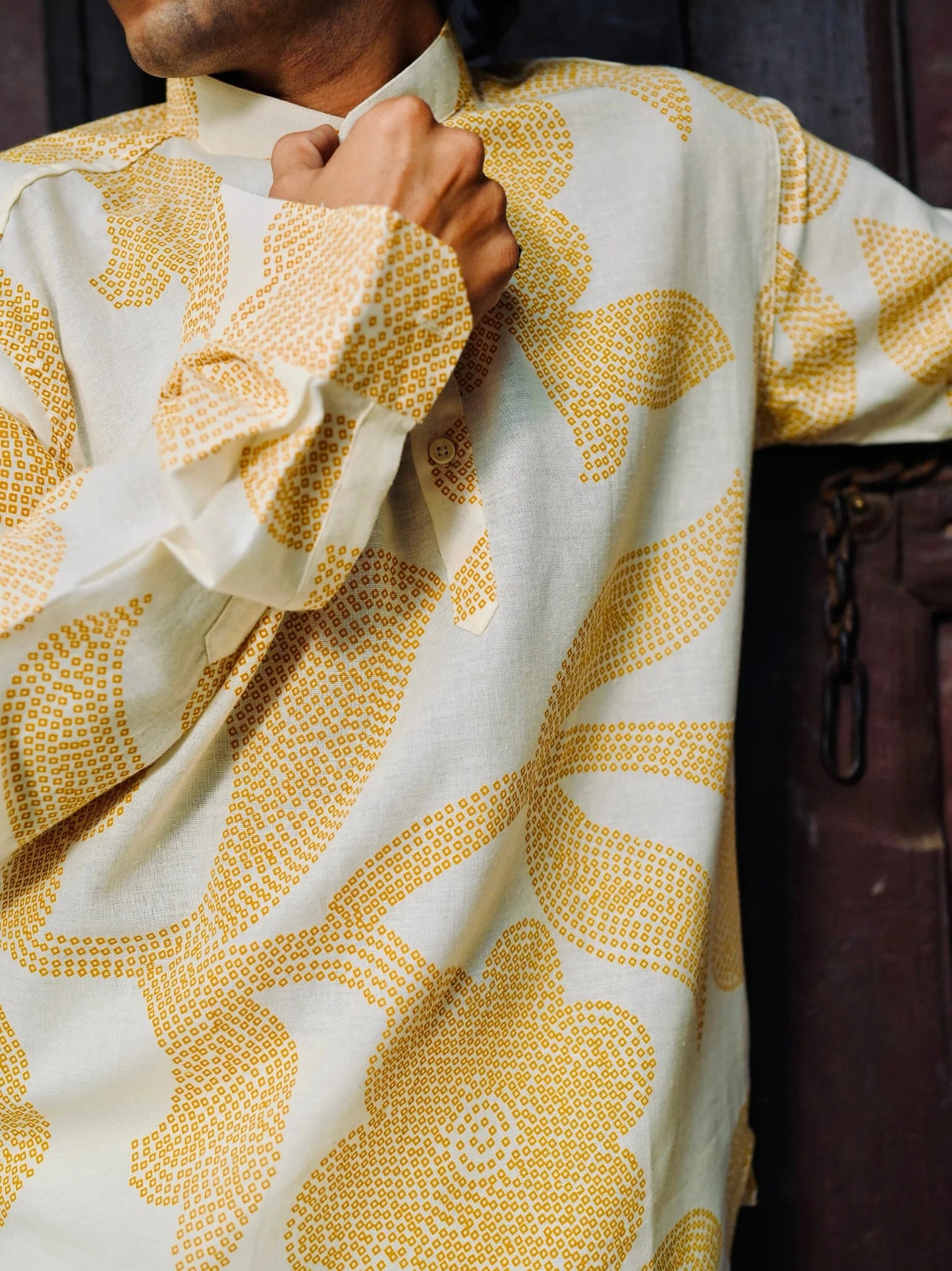 Mustard Leaf Cotton Short Kurta