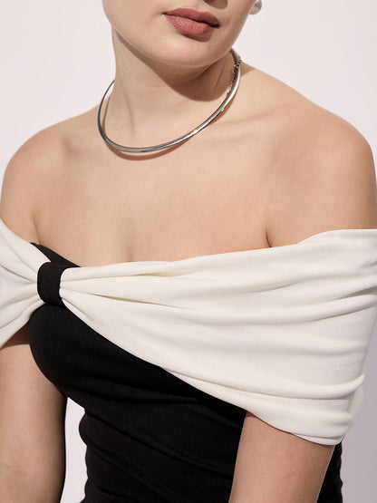 Stretchable Bow Bardot Top