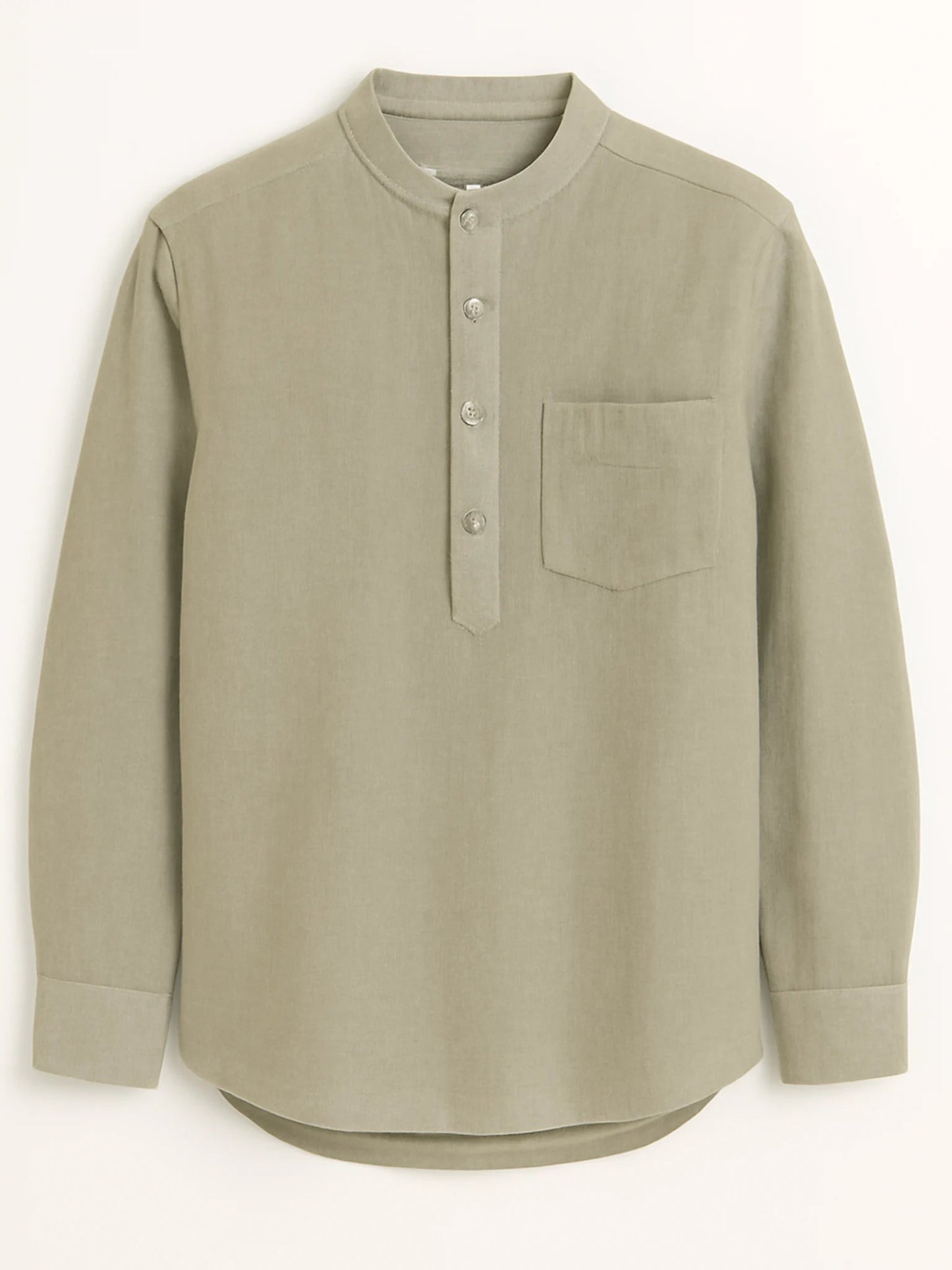 Sand Linen Blend Textured Short Kurta