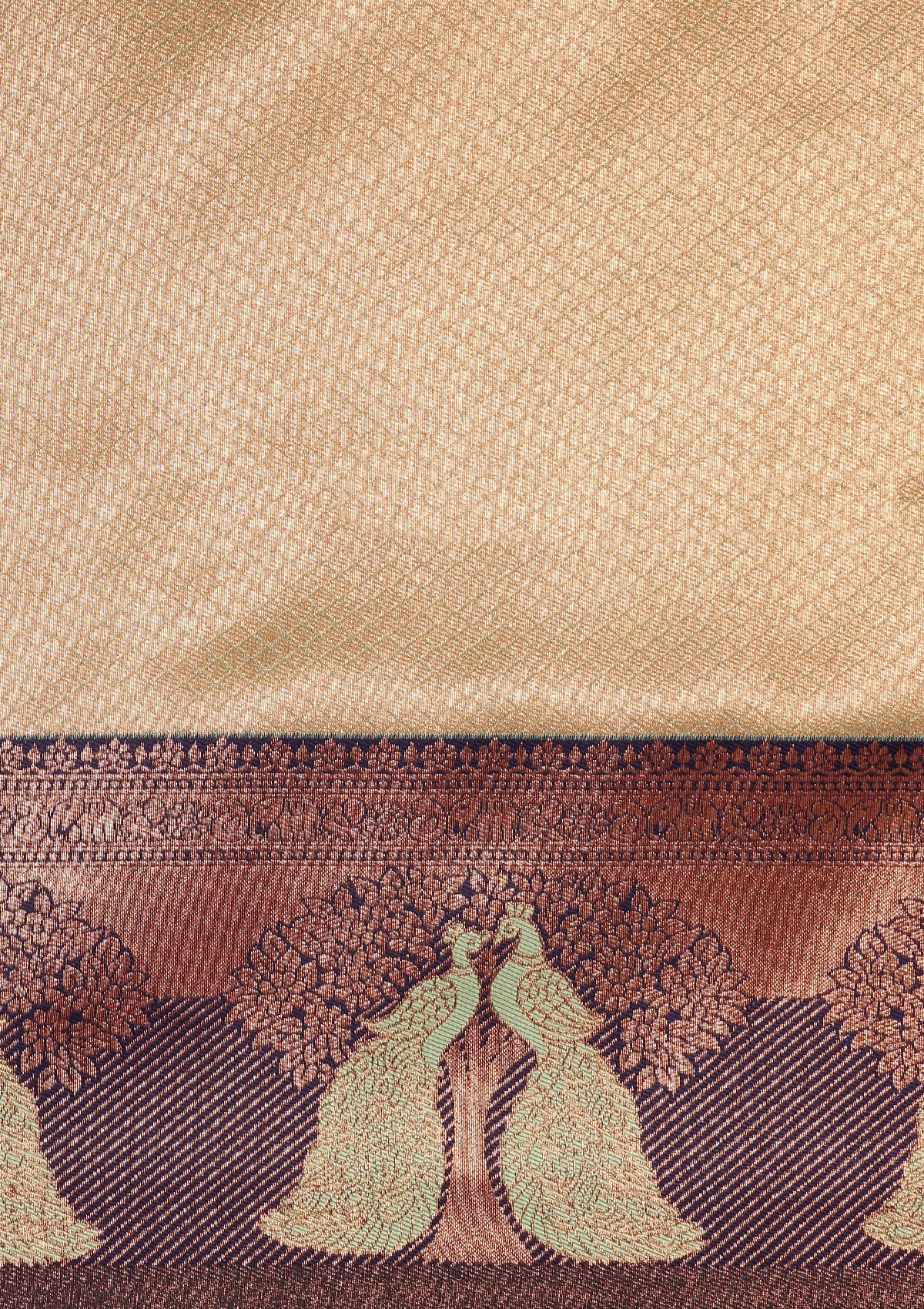 Sea Green Tissue Brocade Weaving Silk Saree