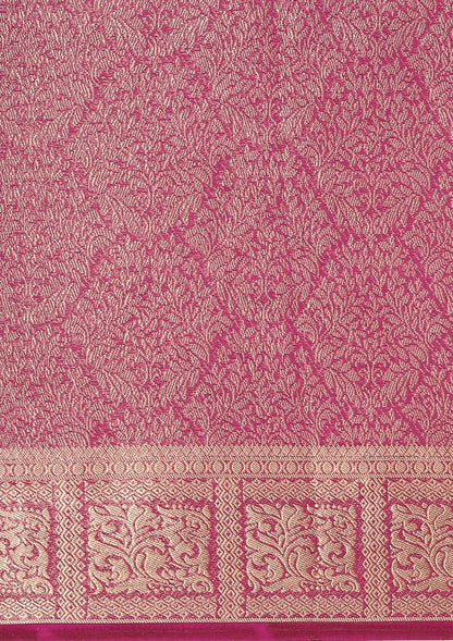 Purple Brocade Crepe Saree