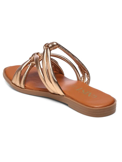 GNIST Strappy Slip on Copper Flats