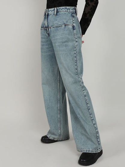 Women Comfort Low Distress Heavy Fade Stretchable Jeans