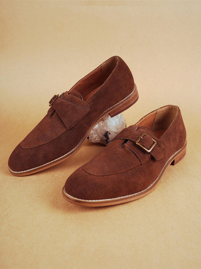 Monkstory Rustic Buckle Slip-Ons - Brown