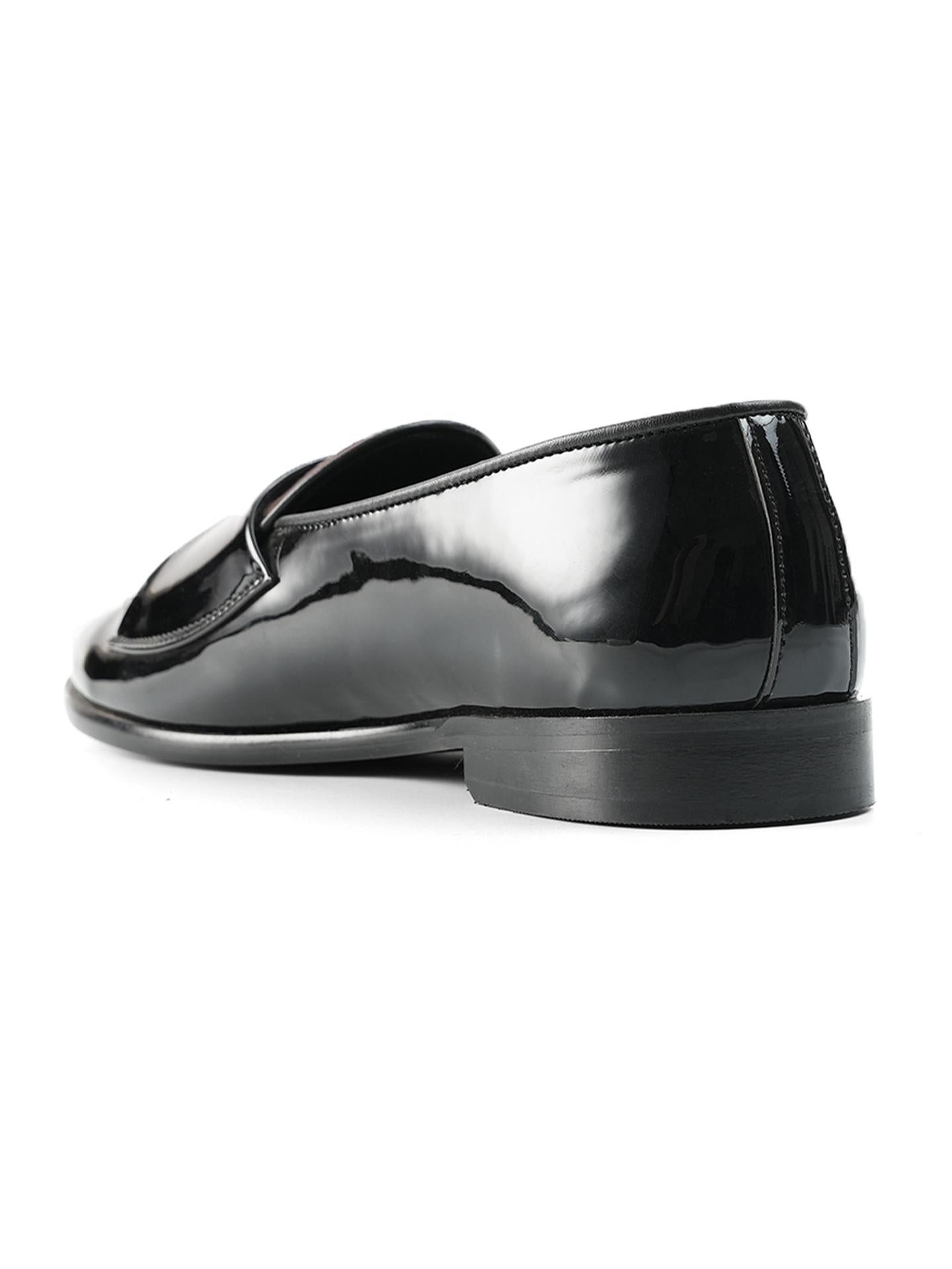 Monkstory Eclecta Glossy Side Buckle Slip Ons - Blue|Black