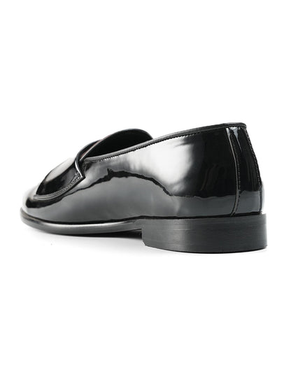 Monkstory Eclecta Glossy Side Buckle Slip Ons - Blue|Black