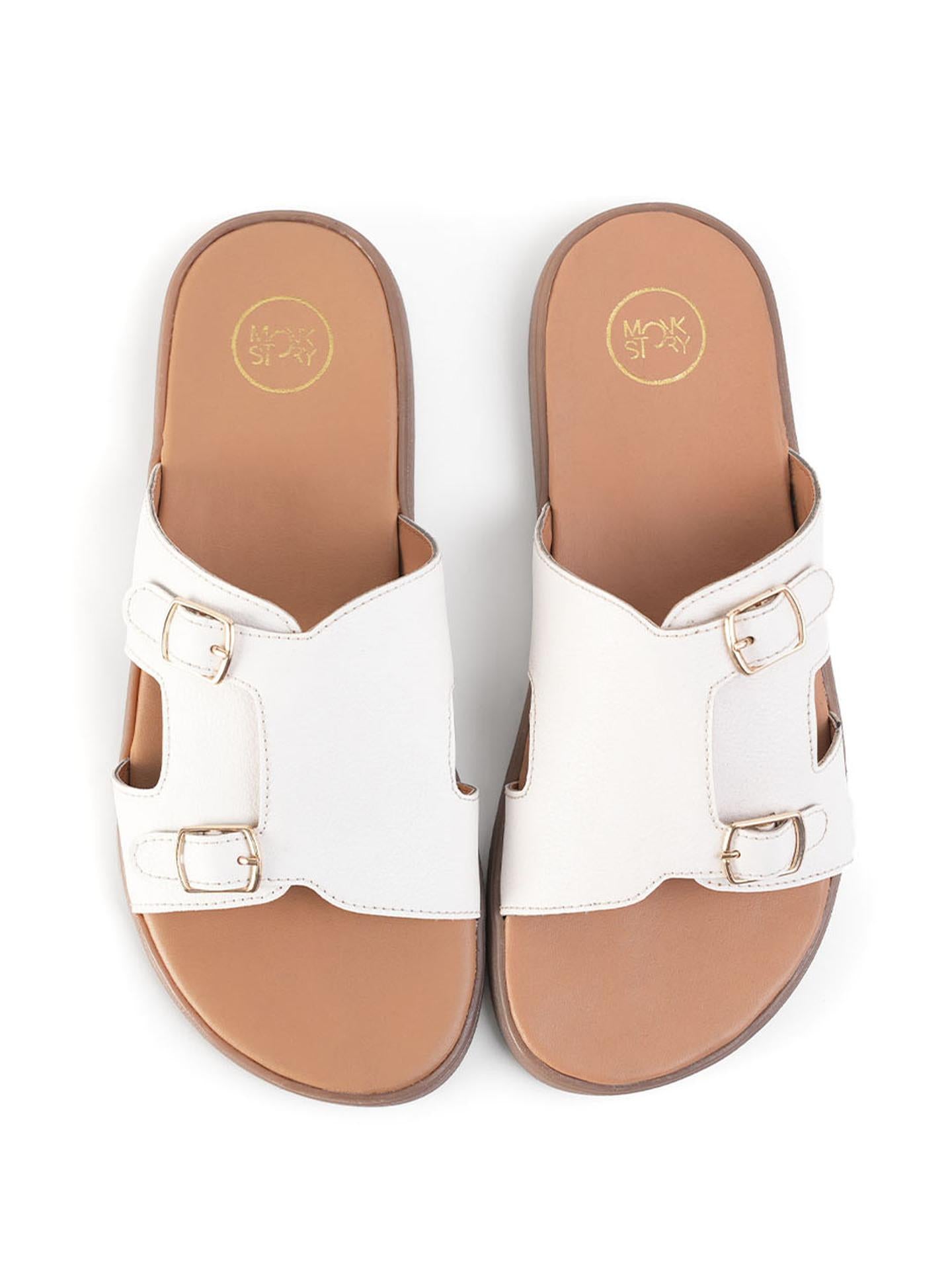 T-Rad Classic Double Monk Strap Sandals - White - UK 8 EU 42