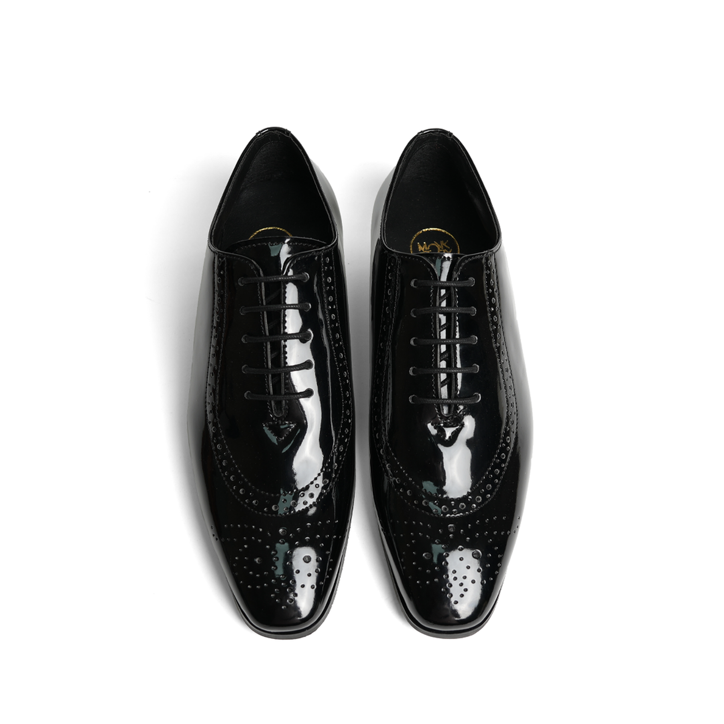 Glossy Classic Patent Lace-Ups - Black