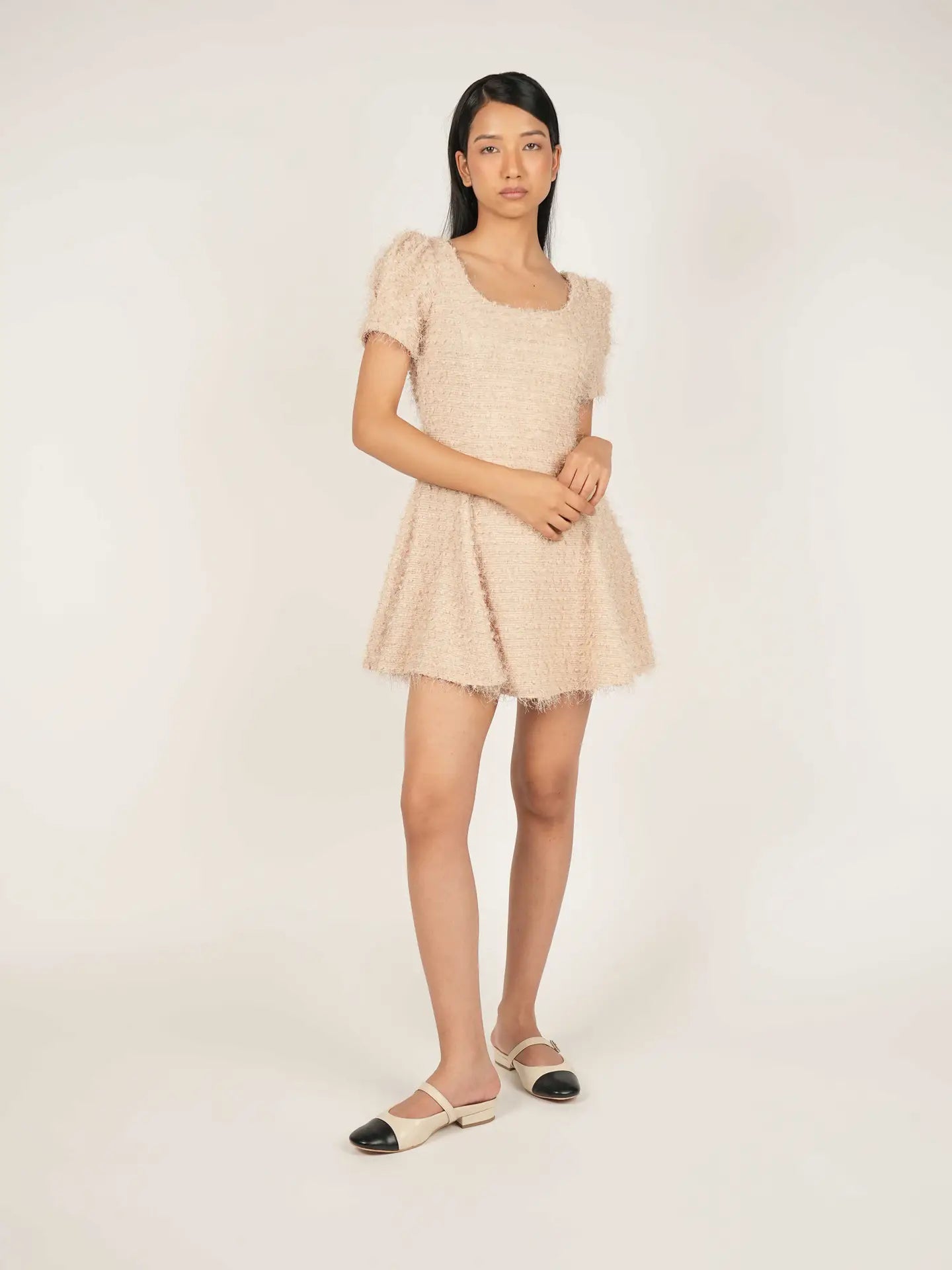 Theater Women Beige & Black Austens Mary Jane Flats