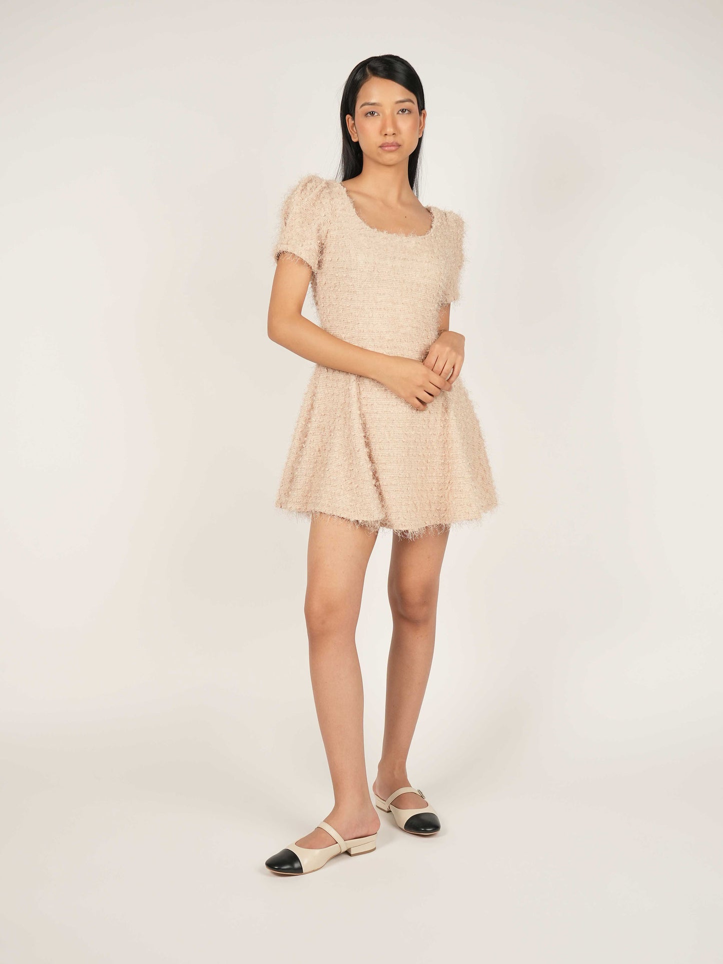 Theater Women Beige & Black Austens Mary Jane Flats