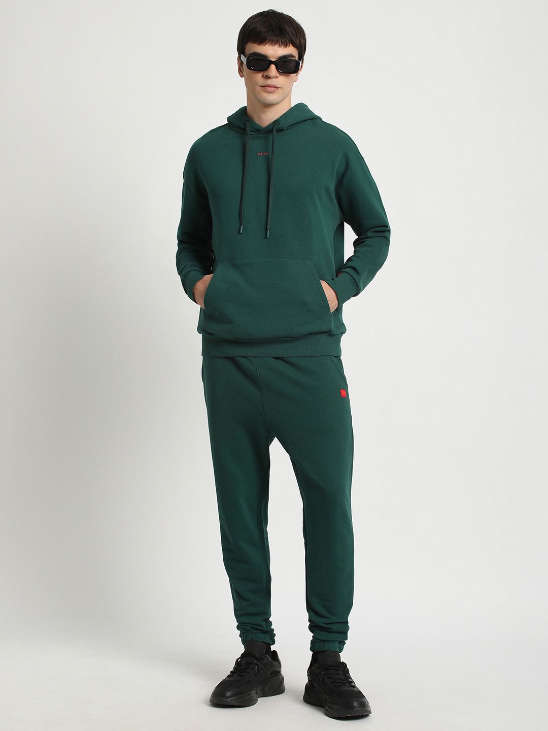 Hooded Pure Cotton Pullover Sweatshirt