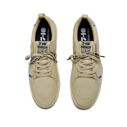 314 Beige Applique Canvas Low-Top Sneaker