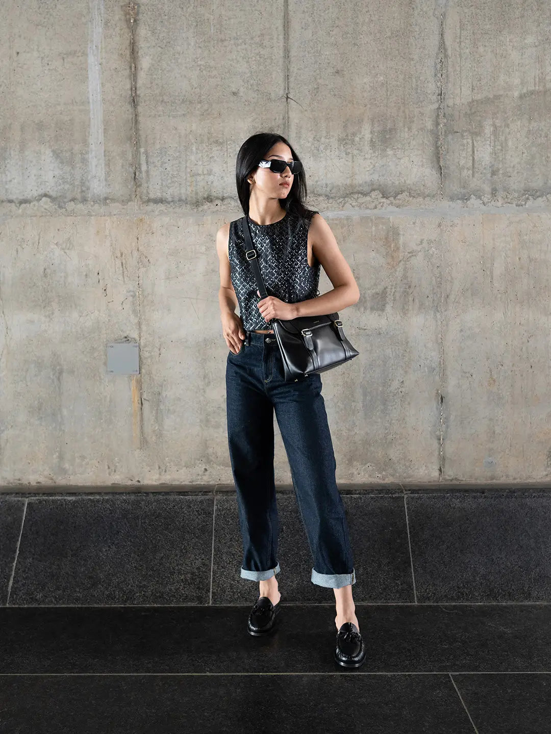 Theater Women Sherlocks Black Leather Tassel Loafers