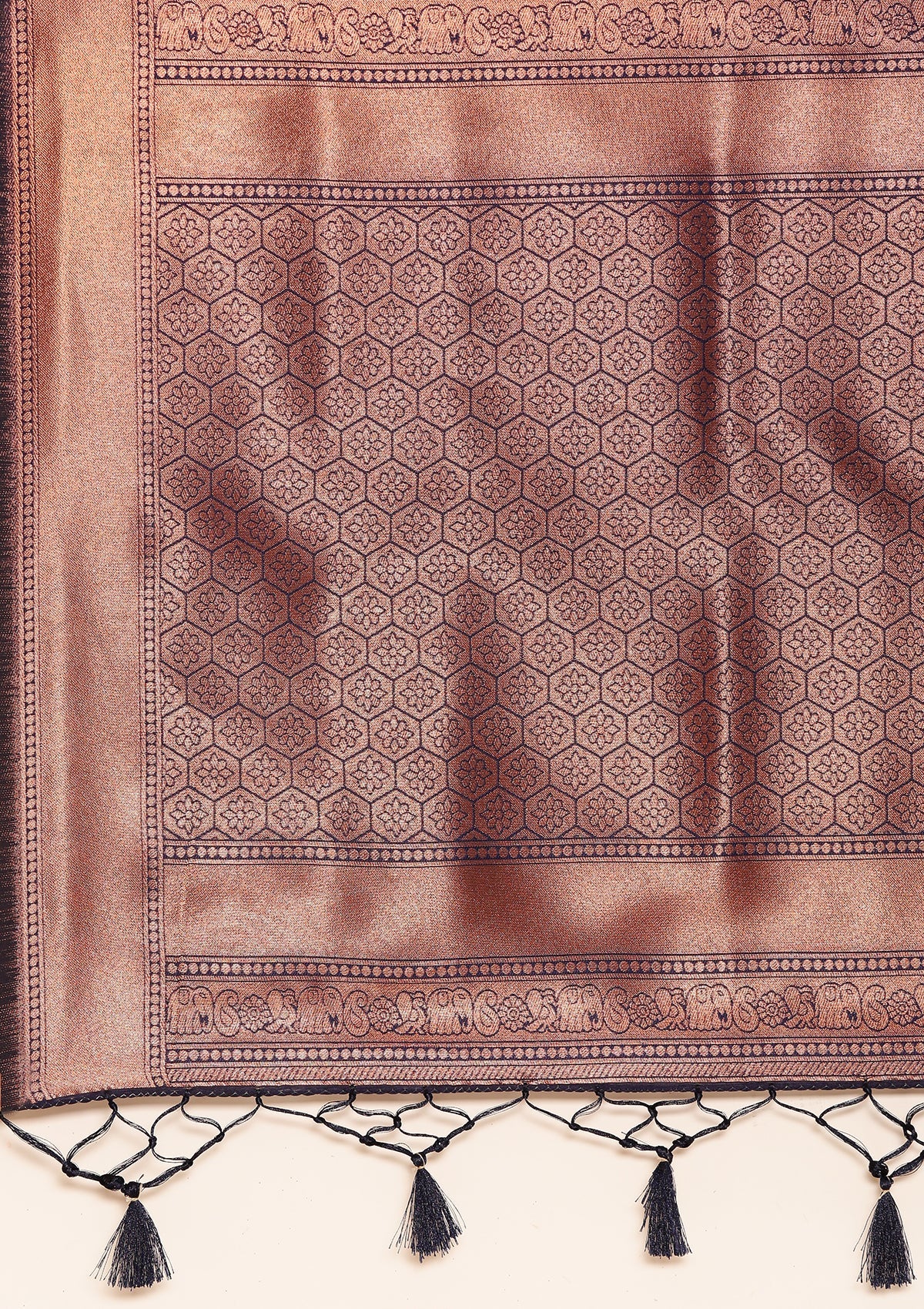 Sea Green Tissue Brocade Weaving Silk Saree