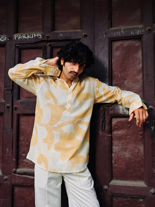 Mustard Leaf Cotton Short Kurta