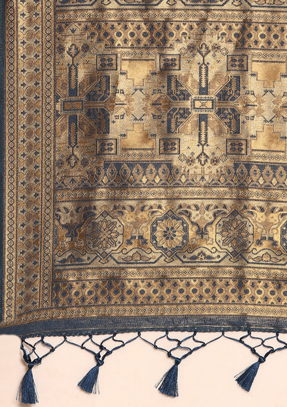 Dark Blue Banarasi Saree