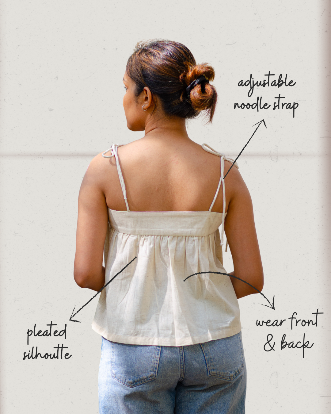 Buttermilk Noodle Strap Top
