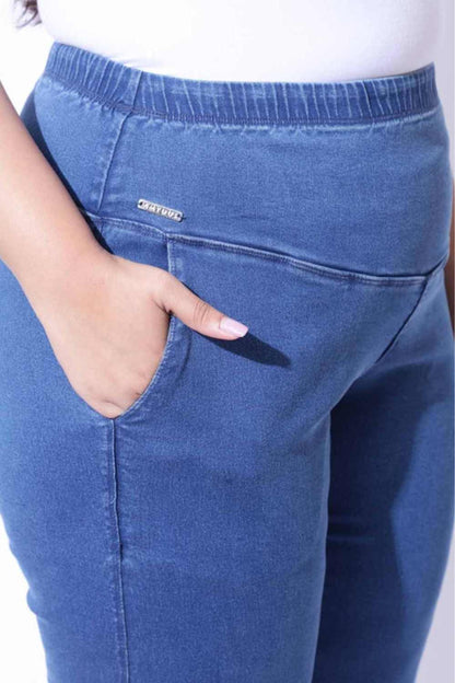 Plus Size Bermuda Blue Flare Jeans