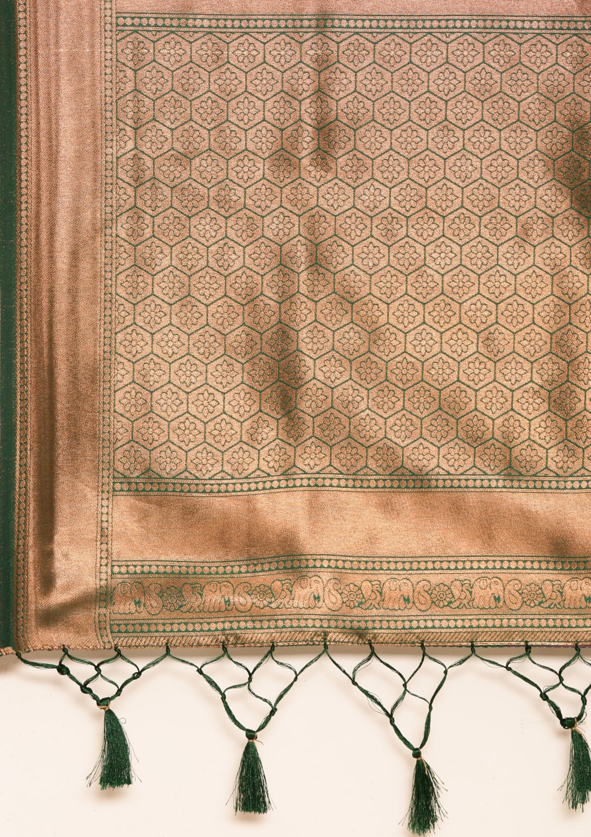 Mustard Tissue Brocade Weaving Silk Saree