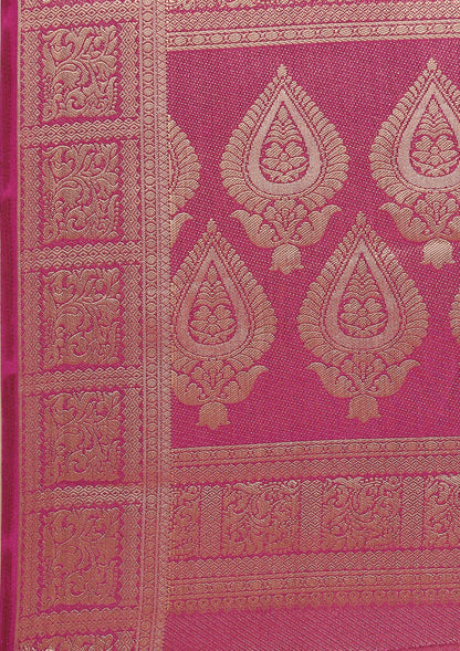 Purple Brocade Crepe Saree