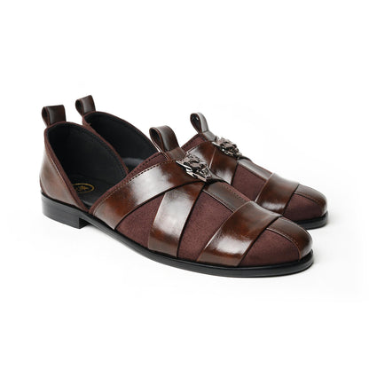 Monkstory Criss Cross Slip-On Sandal - Brown