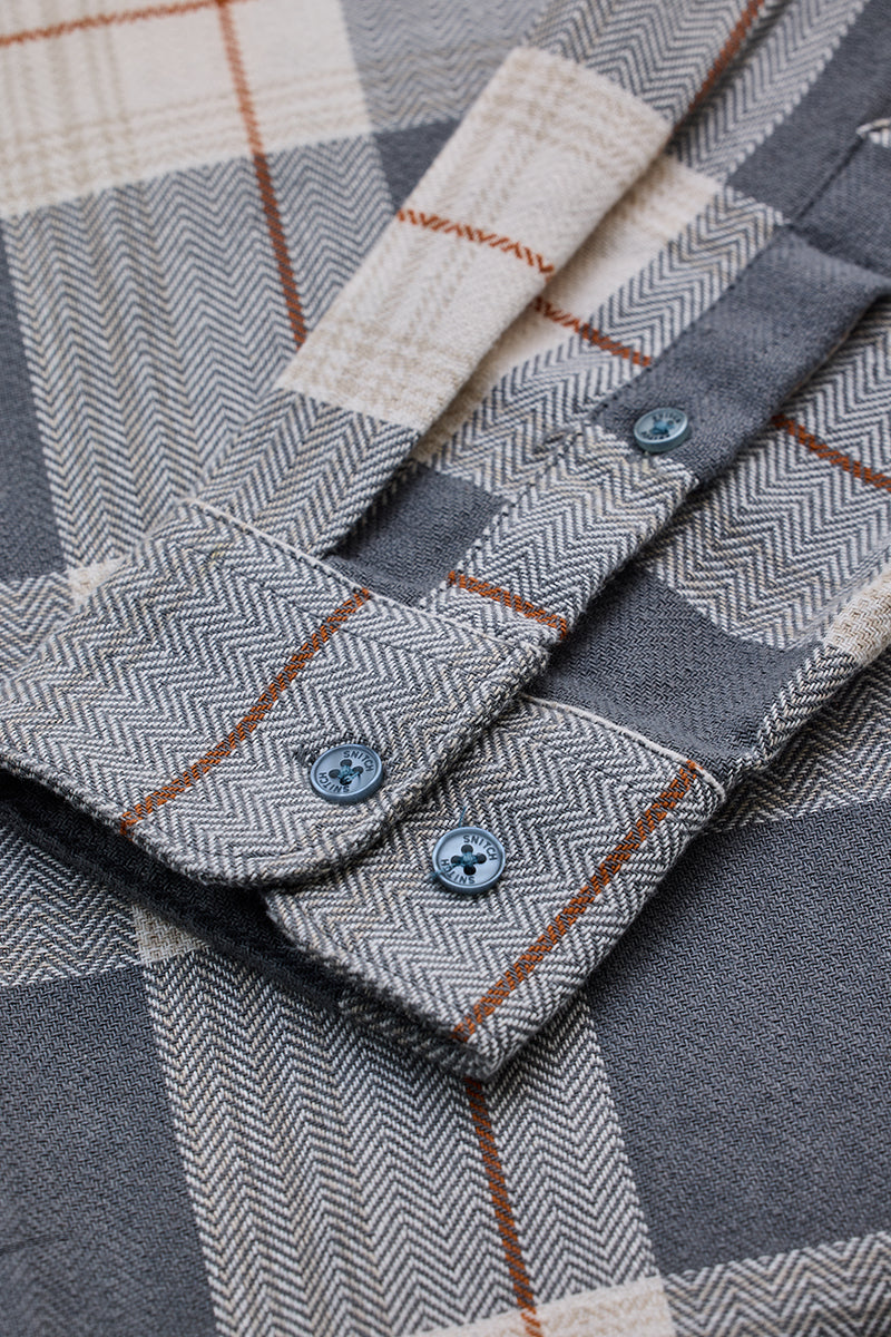 Grey Checks Slim Fit Shirt