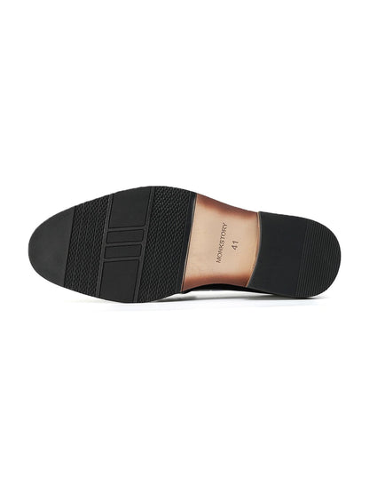 Monkstory Horsebit Tasseled Patent Slip-Ons - Black