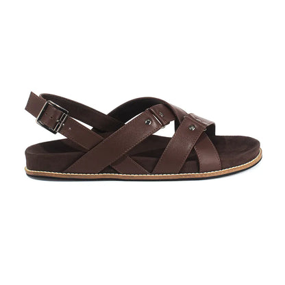 Paaduks Fox Crossover Vegan Leather Brown Men Sandals